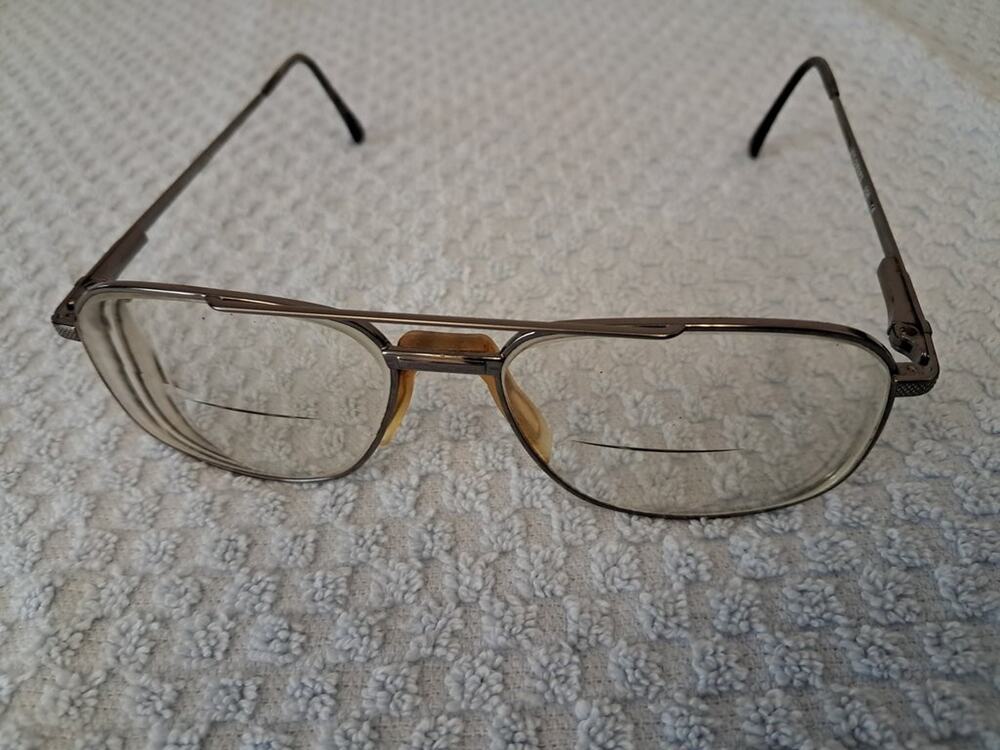 Vintage Stetson Men's Eyeglasses with Metal Frame, Old Style Grandpa Frames
